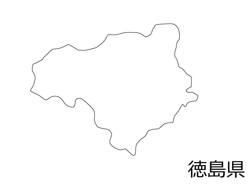 徳島県の白地図のイラスト素材