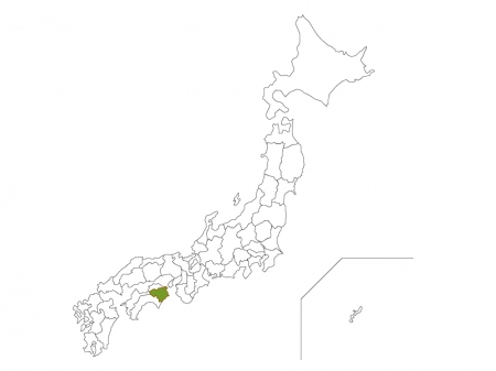 日本地図と徳島県のイラスト