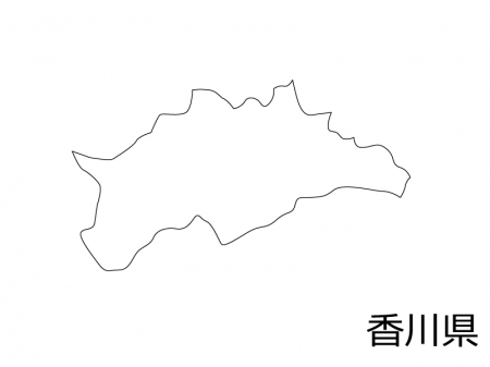 香川県の白地図のイラスト素材