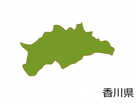 香川県の地図(色付き）のイラスト素材