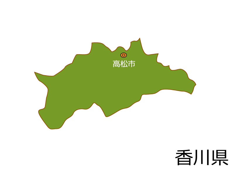 香川県と高松市の地図イラスト素材