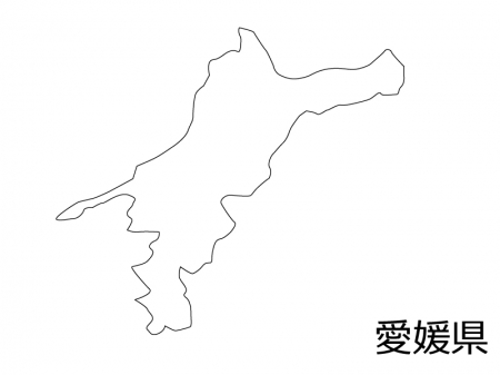 愛媛県の白地図のイラスト素材