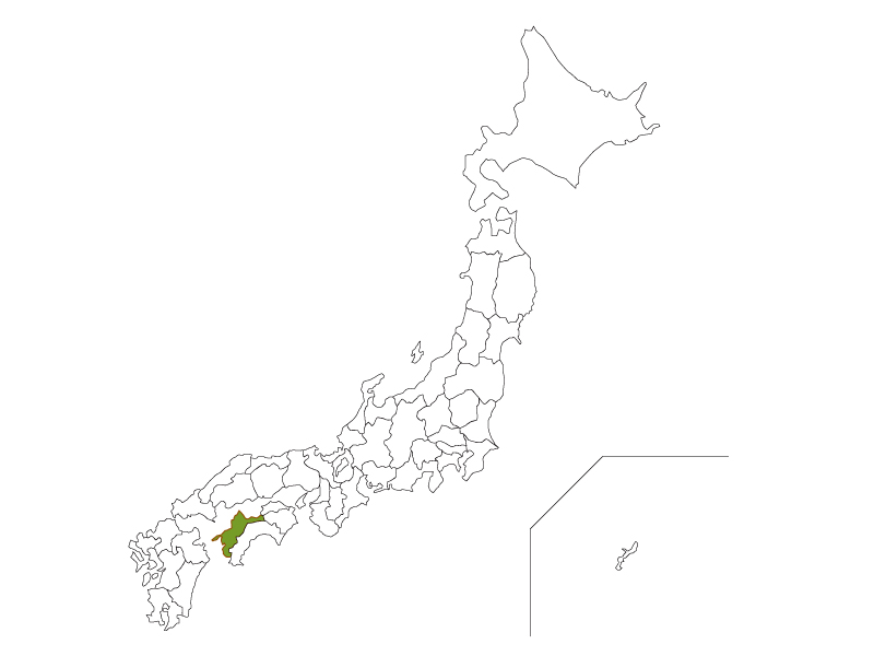 日本地図と愛媛県のイラスト