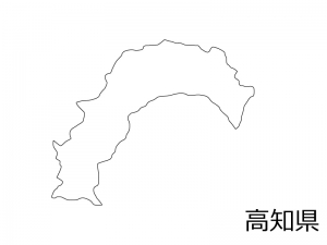 高知県の白地図のイラスト素材 イラスト無料 かわいいテンプレート