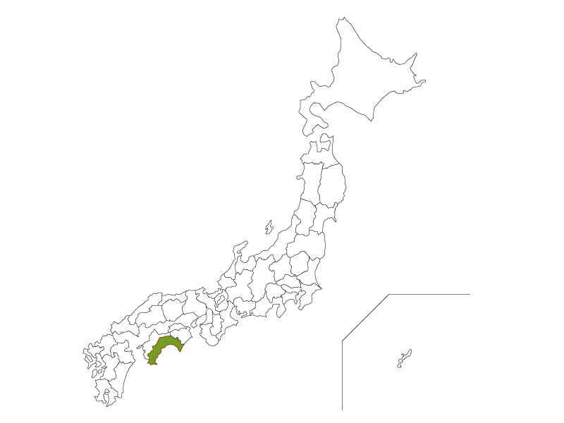 日本地図と高知県のイラスト