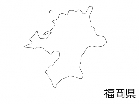 福岡県の白地図のイラスト素材