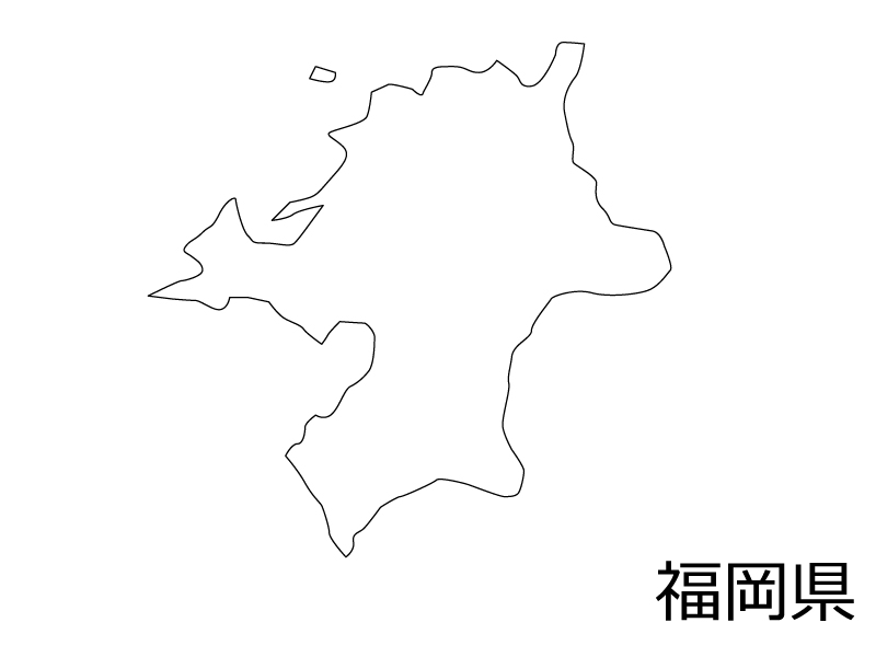 福岡県の白地図のイラスト素材 イラスト無料 かわいいテンプレート