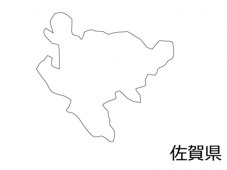 佐賀県の白地図のイラスト素材