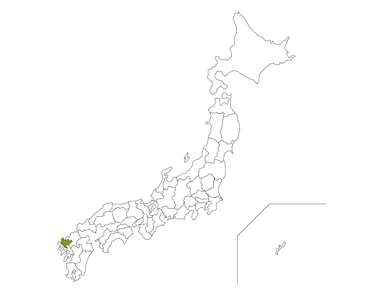 日本地図と佐賀県のイラスト