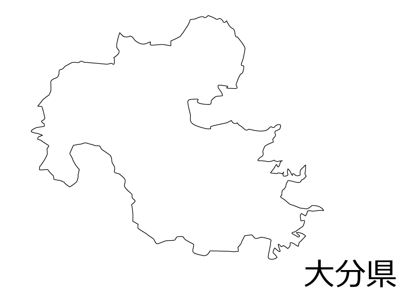 大分県の白地図のイラスト素材