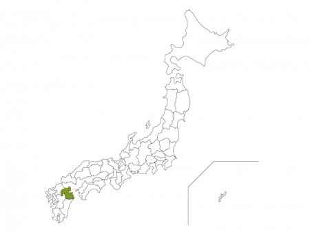 日本地図と大分県のイラスト