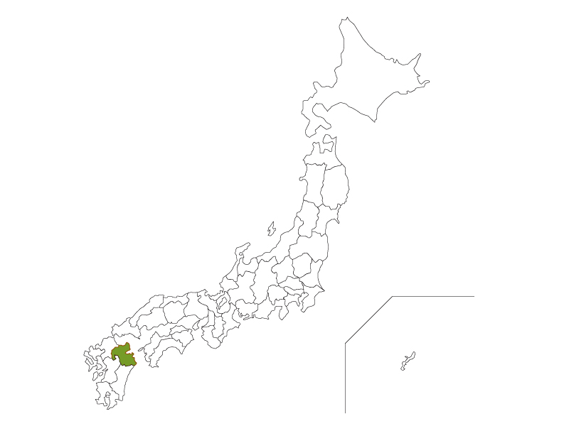 日本地図と大分県のイラスト