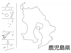 鹿児島県の白地図のイラスト素材 イラスト無料 かわいいテンプレート