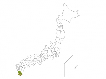 日本地図と鹿児島県のイラスト