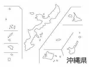 沖縄県の白地図のイラスト素材 イラスト無料 かわいいテンプレート