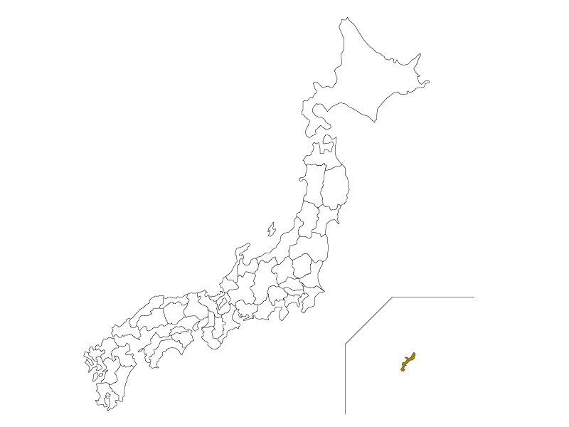 日本地図と沖縄県のイラスト