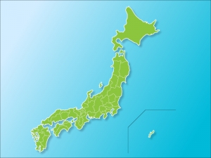 日本地図 ベクターデータ のイラスト素材 白フチと海 イラスト