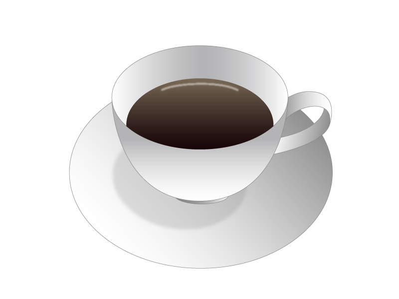 コーヒーが入った白いコーヒーカップのイラスト素材