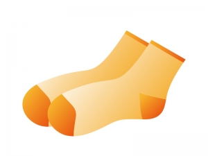 オレンジ色の靴下のイラスト素材 イラスト無料 かわいいテンプレート