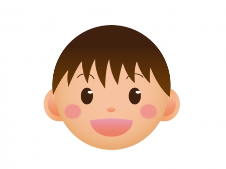 男の子の顔アイコンのイラスト素材