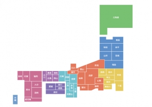 地方エリア分け簡易日本地図 ベクターデータ のイラスト素材 イラスト無料 かわいいテンプレート