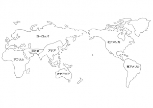 エリア分けした世界地図 白地図 のイラスト素材 イラスト無料 かわいいテンプレート