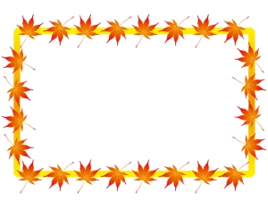 もみじ 紅葉 秋のフレーム枠イラスト素材02 イラスト無料 かわいいテンプレート