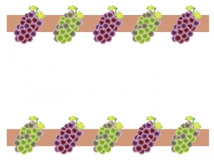 ぶどう 葡萄 マスカット 果物のフレーム 枠イラスト素材 イラスト無料 かわいいテンプレート