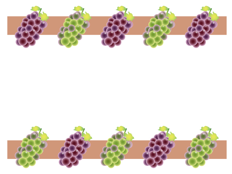 ぶどう（葡萄）・マスカット・果物のフレーム・枠イラスト素材