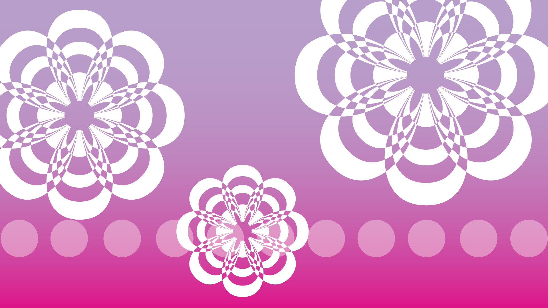 ピンクのグラデーション背景の花の模様の壁紙・背景素材 1,920px×1,080px