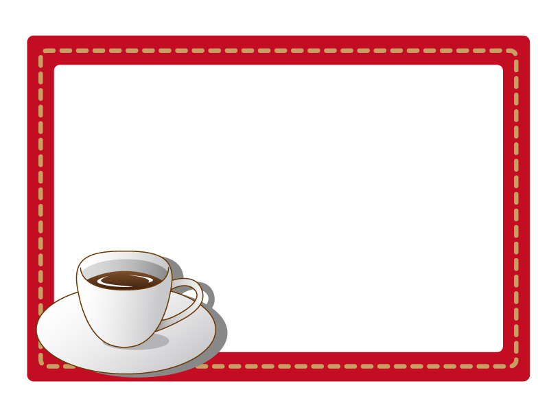 コーヒーカップのフレーム・枠イラスト素材