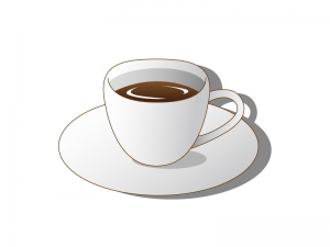 コーヒーが入った白いコーヒーカップのイラスト素材02 イラスト無料 かわいいテンプレート