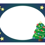 クリスマスツリー 冬の枠 フレーム素材02 イラスト無料 かわいいテンプレート
