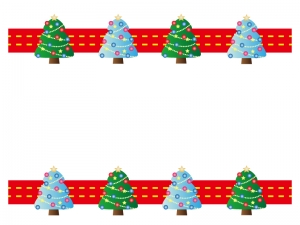 クリスマスツリー 冬の枠 フレーム素材02 イラスト無料 かわいいテンプレート