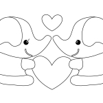 おかめとひょっとこのぬりえ 線画 イラスト素材 イラスト無料 かわいいテンプレート