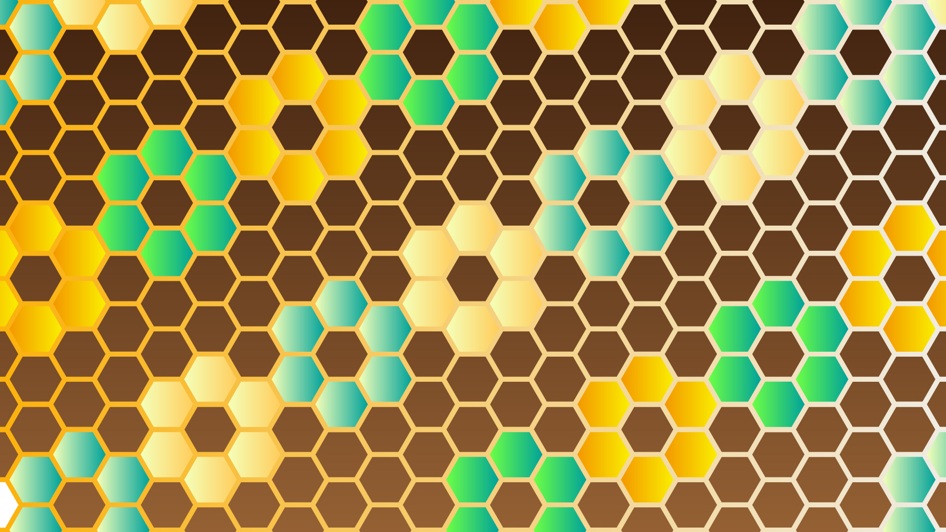カラフルな蜂の巣模様の壁紙・背景素材 1,920px×1,080px