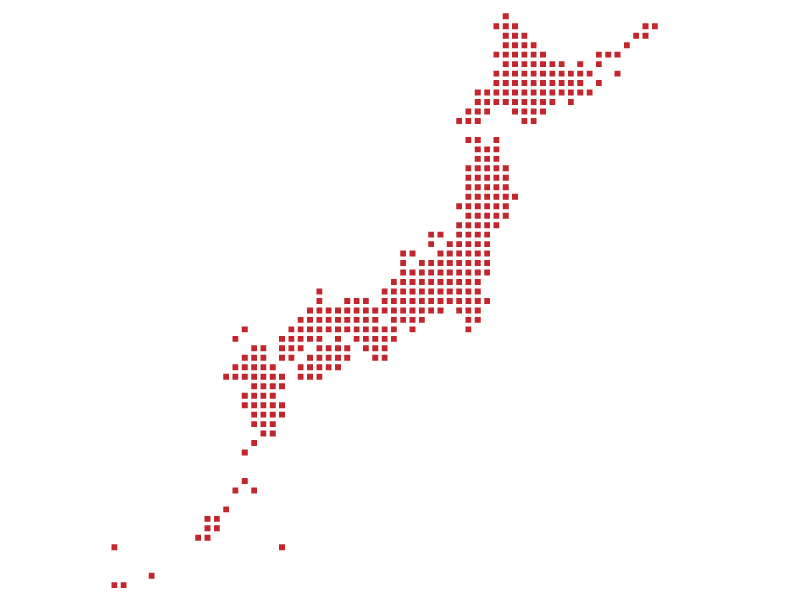 ドットの日本地図（ベクターデータ）のイラスト素材