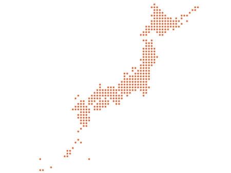 丸ドットの日本地図（ベクターデータ）のイラスト素材