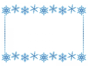 雪の結晶 ブルー のフレーム 枠素材 イラスト無料 かわいい