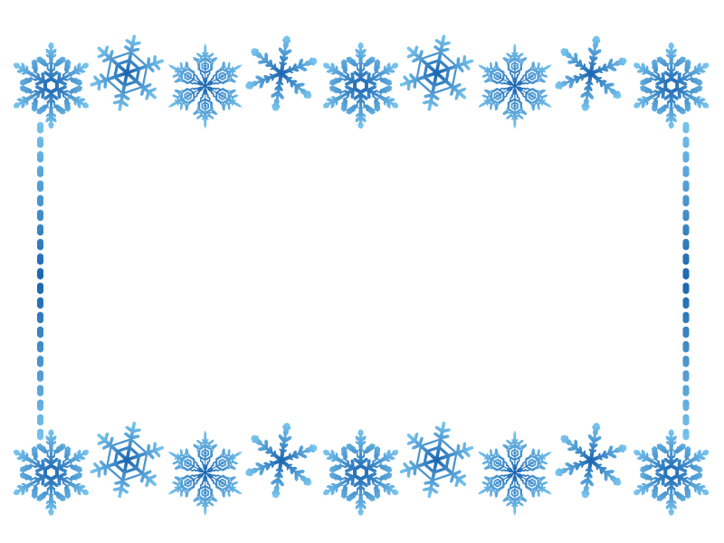 雪の結晶（ブルー）のフレーム・枠素材