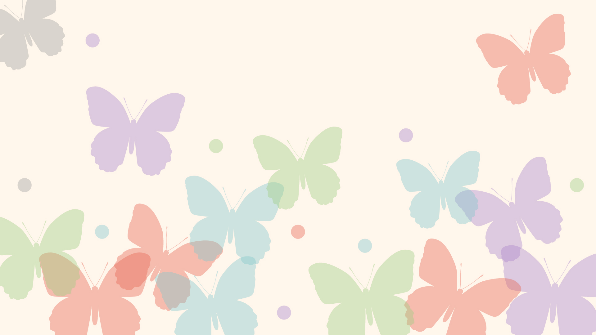 パステル調の蝶々の壁紙・背景素材 1,920px×1,080px