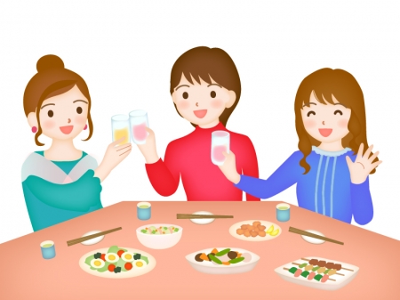 女子会のイラスト素材