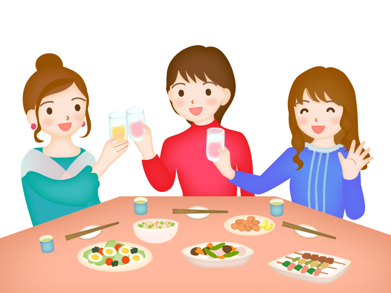 女子会のイラスト素材 | イラスト無料・かわいいテンプレート