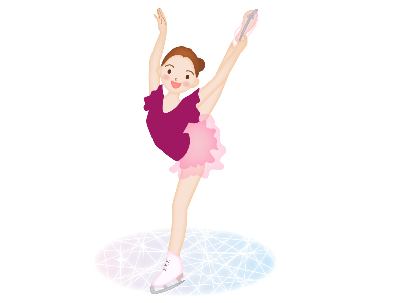 フィギュアスケート女子のイラスト素材