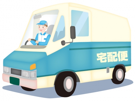 宅配車を運転しているイラスト