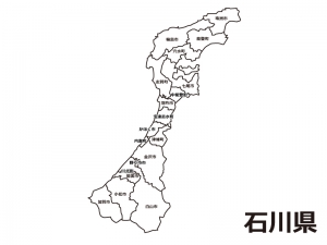石川県 市町村別 の白地図のイラスト素材 イラスト無料 かわいいテンプレート