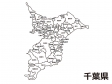 千葉県（市区町村別）の白地図のイラスト素材