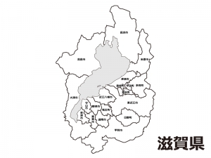 滋賀県 市町村別 の白地図のイラスト素材 イラスト無料 かわいい
