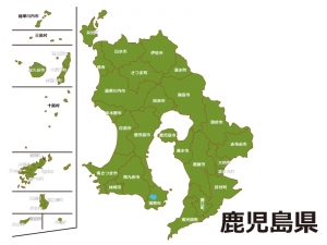 鹿児島県 市町村別 の地図イラスト素材 イラスト無料 かわいい