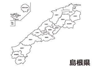 島根県 市町村別 の白地図のイラスト素材 イラスト無料 かわいいテンプレート